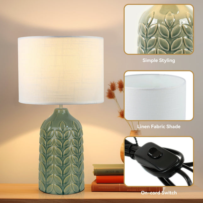 Bloom Ceramic Table Lamp Yellow Blue Green Elegant Retro Modern Lighting