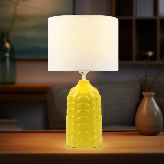 Bloom Ceramic Table Lamp Yellow Blue Green Elegant Retro Modern Lighting.