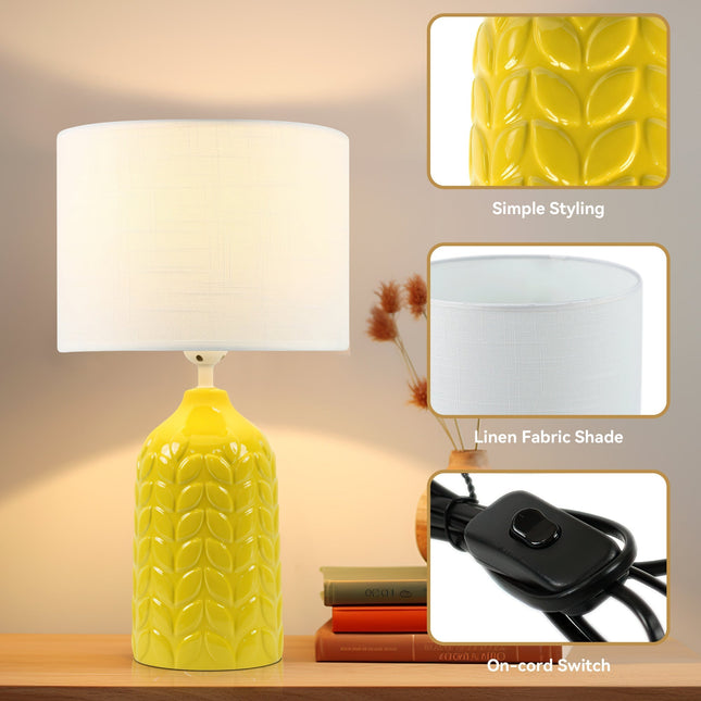 Bloom Ceramic Table Lamp Yellow Blue Green Elegant Retro Modern Lighting.