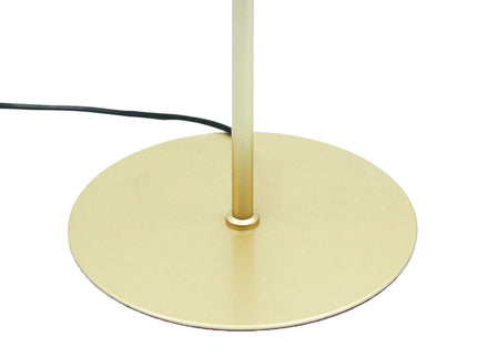 Peck Pleated Floor Lamp with White Shade and Gold Base.