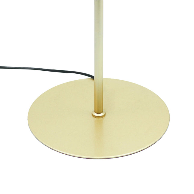 Peck Pleated Floor Lamp with White Shade and Gold Base.