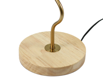 Kalmar Table Lamp with Gold Metal Base and Cream Shade.