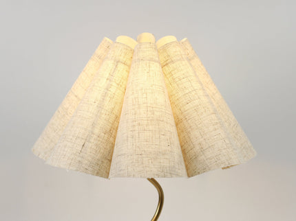 Kalmar Table Lamp with Gold Metal Base and Cream Shade.