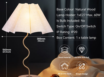 Kalmar Table Lamp with Gold Metal Base and Cream Shade.