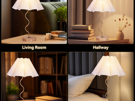 Kalmar Table Lamp with Gold Metal Base and Cream Shade.