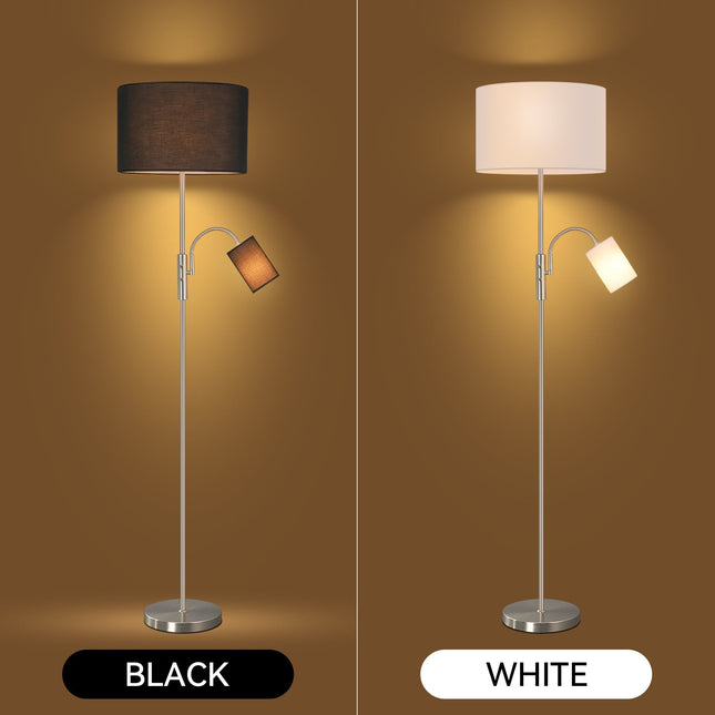 Cylinya Mother and Child Floor Lamp Black White Elegant Dual Light