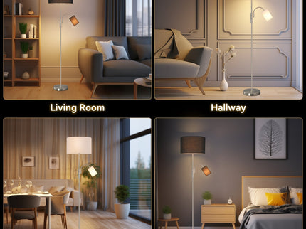 Cylinya Mother and Child Floor Lamp Black White Elegant Dual Light.
