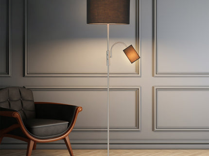 Cylinya Mother and Child Floor Lamp Black White Elegant Dual Light.