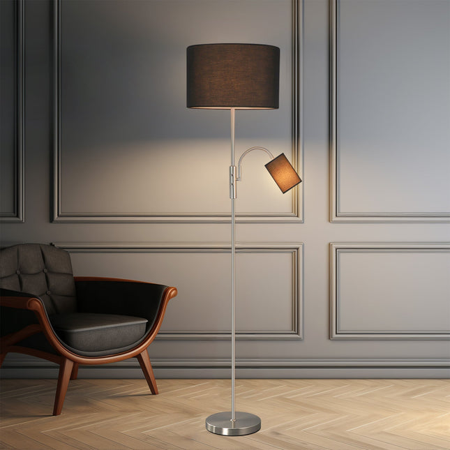 Cylinya Mother and Child Floor Lamp Black White Elegant Dual Light.