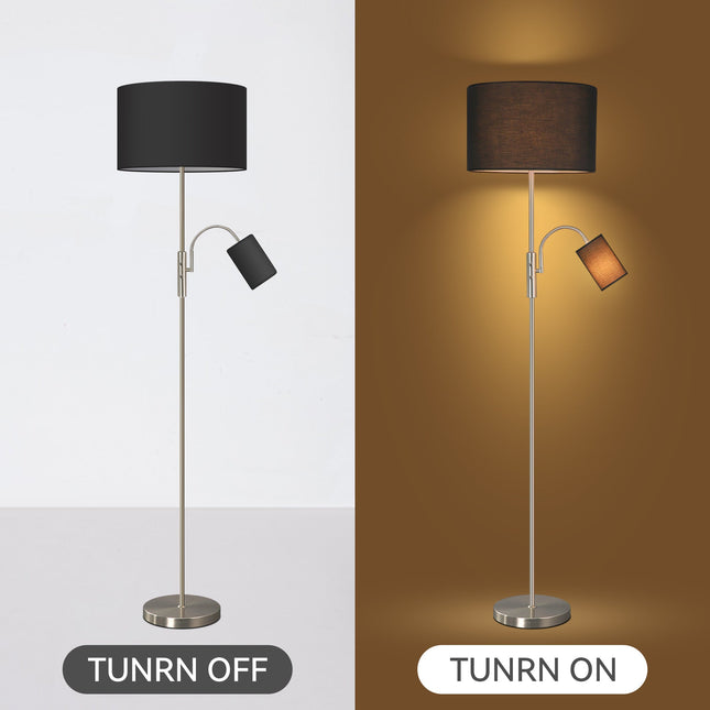 Cylinya Mother and Child Floor Lamp Black White Elegant Dual Light.