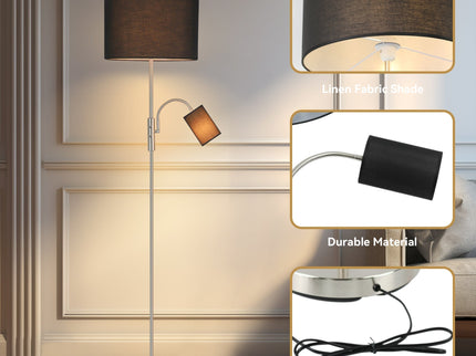 Cylinya Mother and Child Floor Lamp Black White Elegant Dual Light.