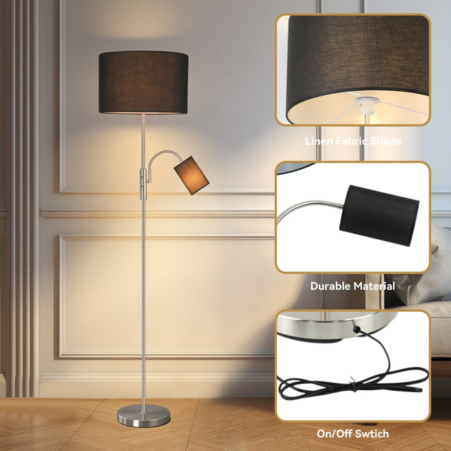 Cylinya Mother and Child Floor Lamp Black White Elegant Dual Light.