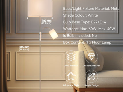 Cylinya Mother and Child Floor Lamp Black White Elegant Dual Light.