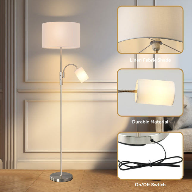Cylinya Mother and Child Floor Lamp Black White Elegant Dual Light.