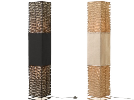 Heliolux Floor Lamp Khaki Black with Paper Rope Shade.