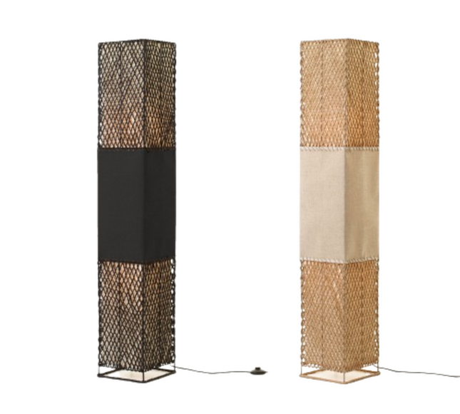 Heliolux Floor Lamp Khaki Black with Paper Rope Shade.