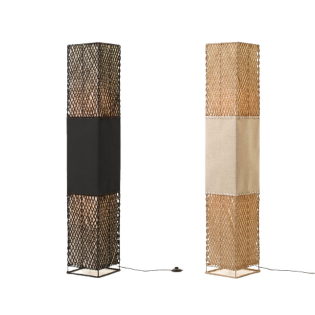 Heliolux Floor Lamp Khaki Black with Paper Rope Shade.