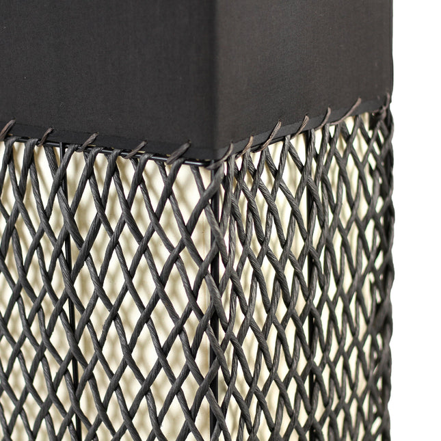 Heliolux Floor Lamp Khaki Black with Paper Rope Shade.