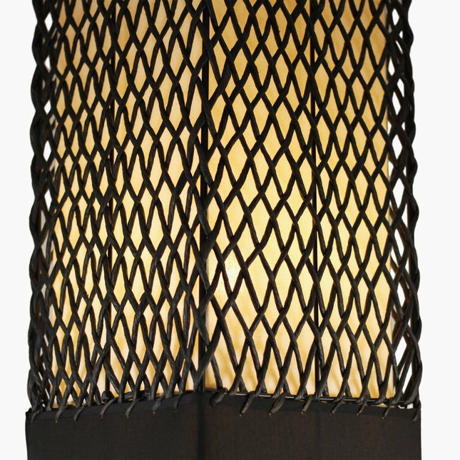 Heliolux Floor Lamp Khaki Black with Paper Rope Shade.