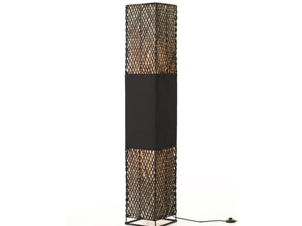 Heliolux Floor Lamp Khaki Black with Paper Rope Shade.
