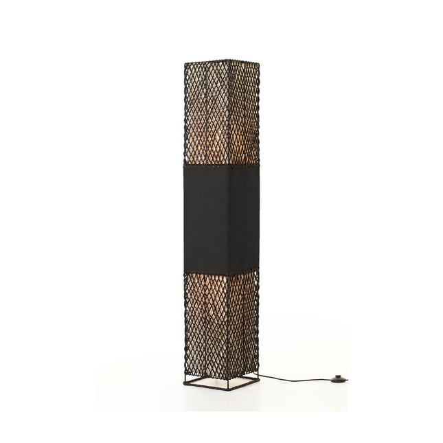 Heliolux Floor Lamp Khaki Black with Paper Rope Shade.