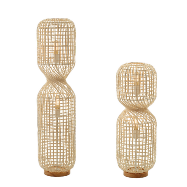 Twirla Rattan Floor Lamp Large Small Modern Indoor Lighting.