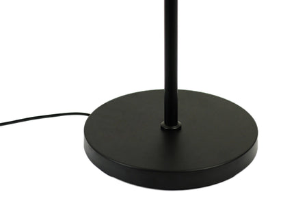 Linea Floor Lamp with Fabric Linen Shade and Iron Base.