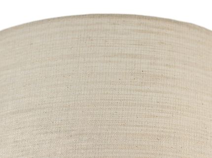 Linea Floor Lamp with Fabric Linen Shade and Iron Base.