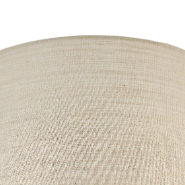 Linea Floor Lamp with Fabric Linen Shade and Iron Base.