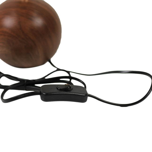 Orbelle Table Lamp White Walnut Ceramic Base Fabric Shade.