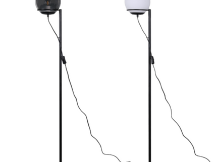 Sphera Floor Lamp Opal Smoky Glass with Iron Base for Indoor Use.