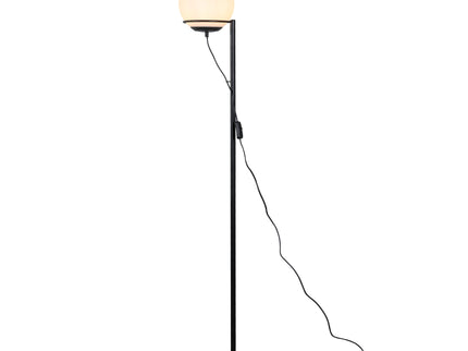 Sphera Floor Lamp Opal Smoky Glass with Iron Base for Indoor Use.