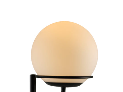Sphera Floor Lamp Opal Smoky Glass with Iron Base for Indoor Use.