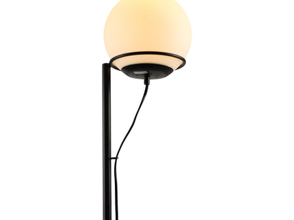 Sphera Floor Lamp Opal Smoky Glass with Iron Base for Indoor Use.