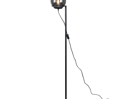 Sphera Floor Lamp Opal Smoky Glass with Iron Base for Indoor Use.