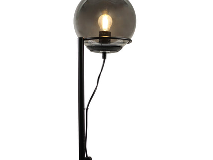 Sphera Floor Lamp Opal Smoky Glass with Iron Base for Indoor Use.