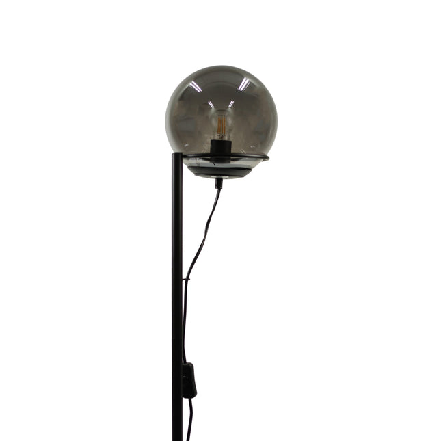 Sphera Floor Lamp Opal Smoky Glass with Iron Base for Indoor Use.