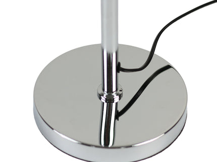 Noemi Table Lamp with Chrome Base and Glass Shade for Indoor Use.