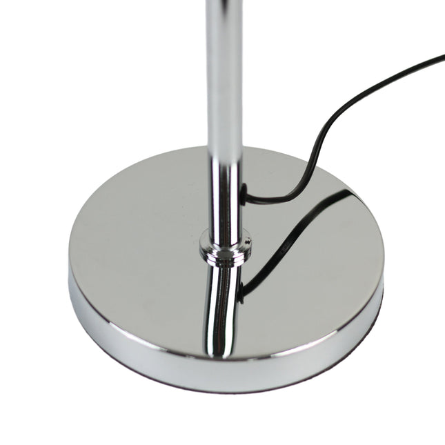 Noemi Floor Lamp with Chrome Base and Glass Shade for Living Room.