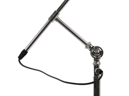 Noemi Floor Lamp with Chrome Base and Glass Shade for Living Room.