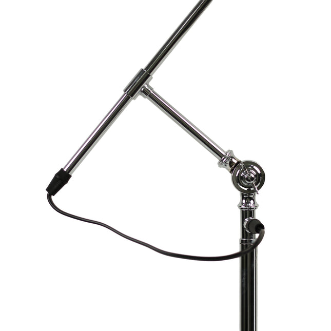 Noemi Floor Lamp with Chrome Base and Glass Shade for Living Room.