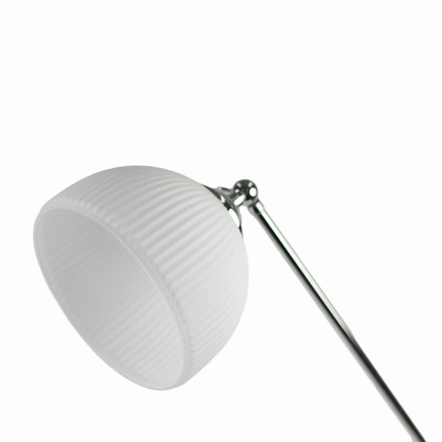 Noemi Floor Lamp with Chrome Base and Glass Shade for Living Room.