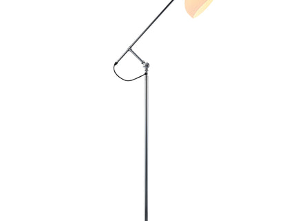 Noemi Floor Lamp with Chrome Base and Glass Shade for Living Room.