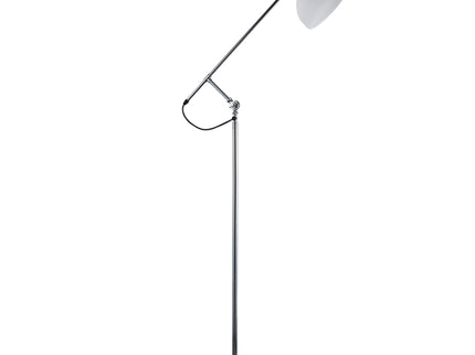 Noemi Floor Lamp with Chrome Base and Glass Shade for Living Room.