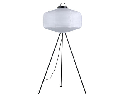 Seren Tripod Floor Lamp with White Paper Shade for Living Room.