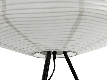Seren Tripod Floor Lamp with White Paper Shade for Living Room.