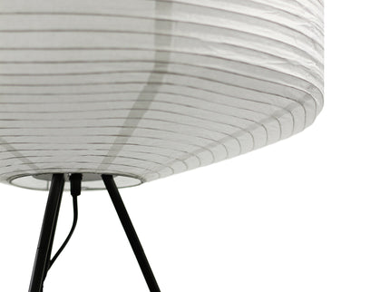 Seren Tripod Floor Lamp with White Paper Shade for Living Room.