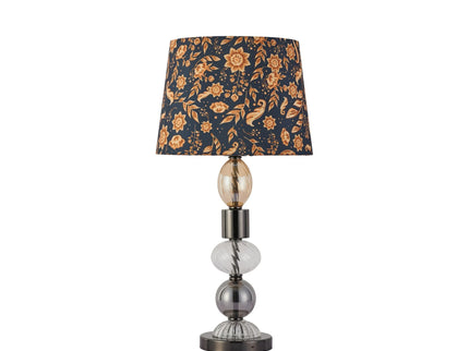 Aurelia Table Lamp with Black Nickel Finish and Cloth Shade.