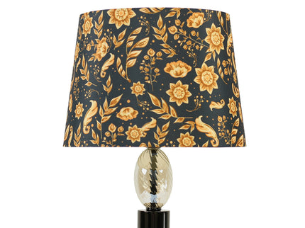 Aurelia Table Lamp with Black Nickel Finish and Cloth Shade.