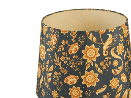 Aurelia Table Lamp with Black Nickel Finish and Cloth Shade.